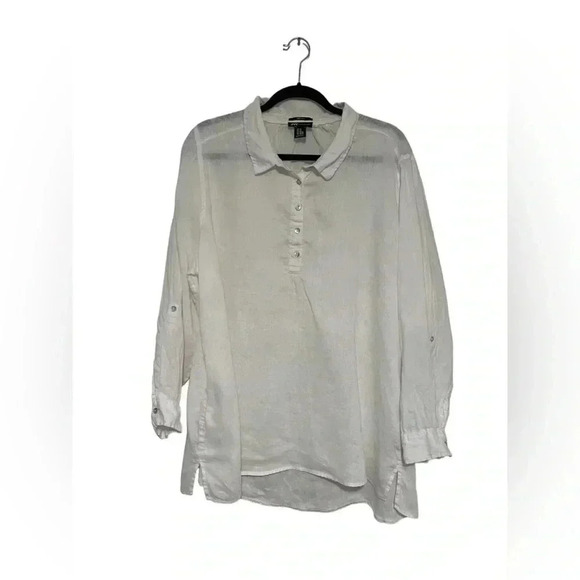 Jones New York Tops - Jones New York Linen Roll-Tab Tunic Plus Size 2X